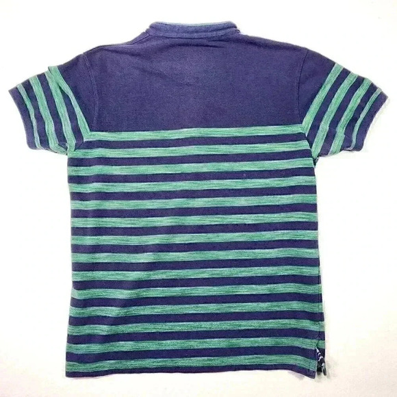 Taanz Men's Summer Polo XL Stripes No Collar Button Henley Type European READ - Picture 8 of 16